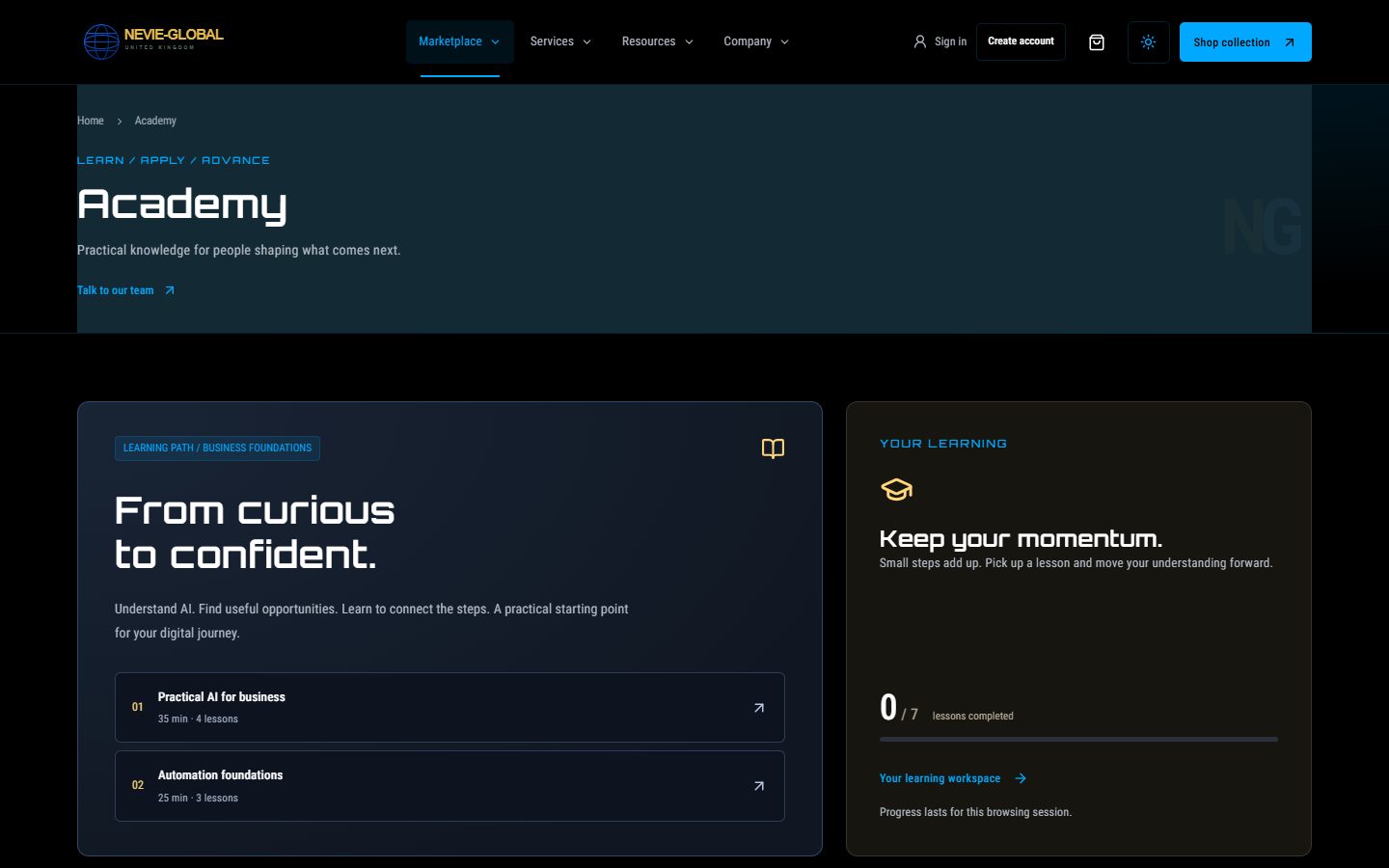 NEVIE Academy — introductory courses